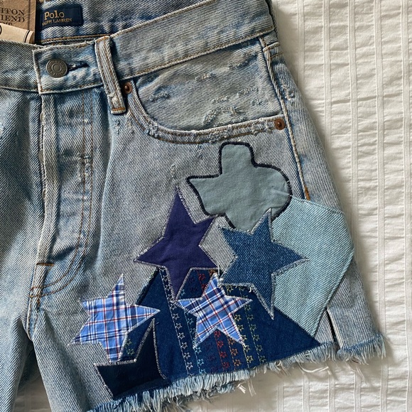 Ralph Lauren Sprighton Boyfriend Patchwork Shorts - Picture 8 of 9